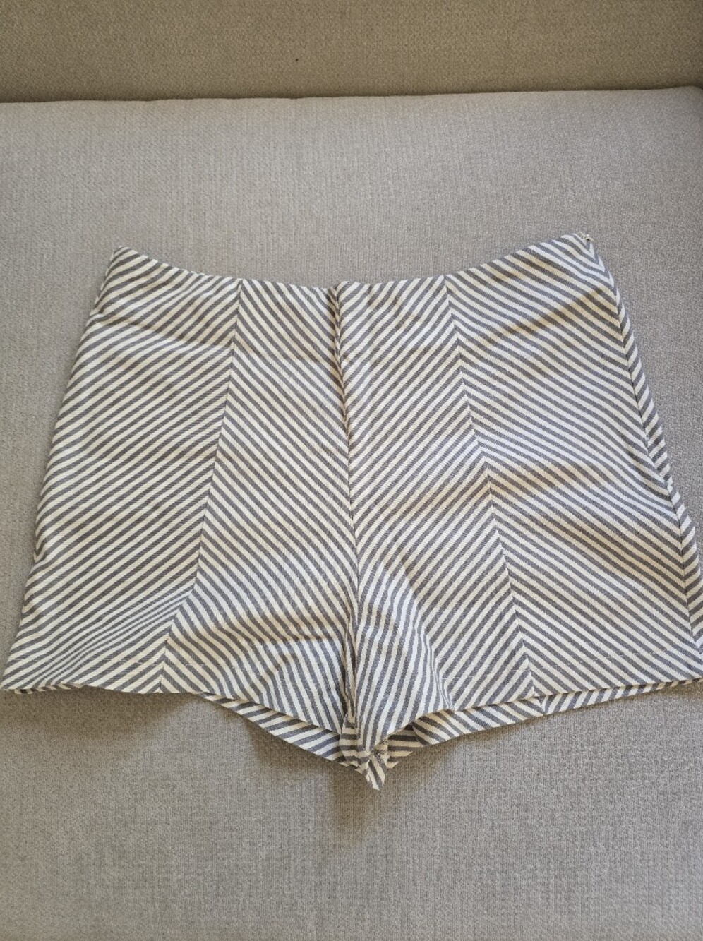 Costa Blanca Neutral Striped High-Rise Shorts